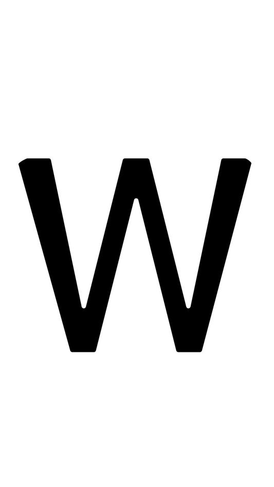 Lettera W vettoriale SVG – Bianco e nero – 720 × 1280